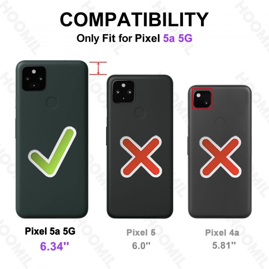 HOOMIL for Google Pixel 5A Case Flip Wallet Phone Case for Google Pixel 5A Cover Black